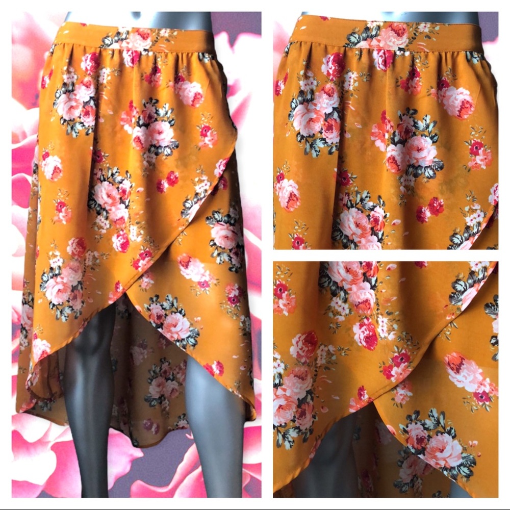 Floral Charlotte Russe High Low Skirt